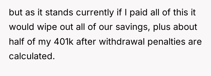 but as it stands currently if I paid all of...