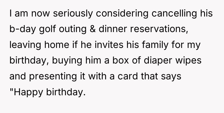 I am now seriously considering cancelling his b-day golf outing...