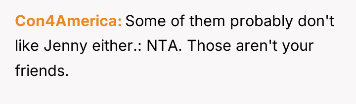 Con4America Some of them probably don't like Jenny either.: NTA....