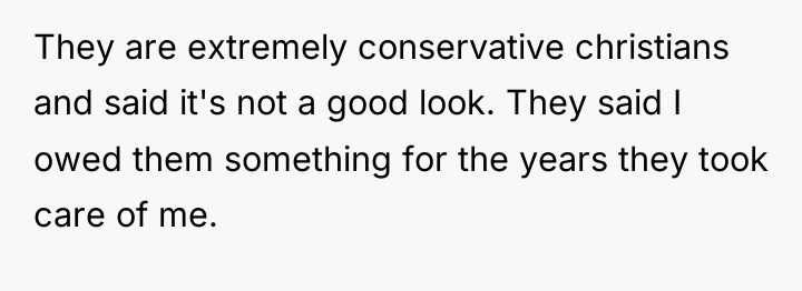 They are extremely conservative christians and said it's not a...