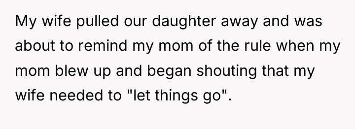 My wife pulled our daughter away and was about to...