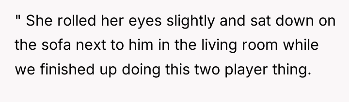 " She rolled her eyes slightly and sat down on...