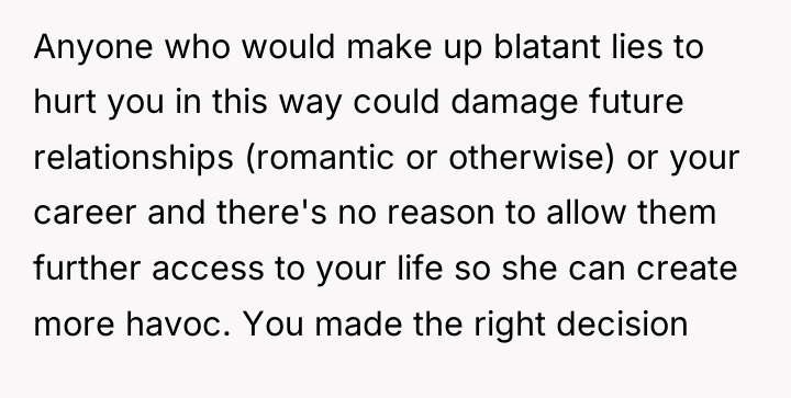 Anyone who would make up blatant lies to hurt you...