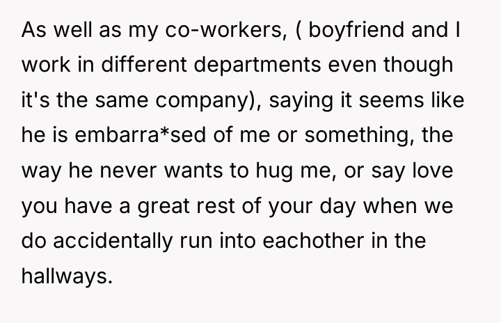 As well as my co-workers, ( boyfriend and I work...