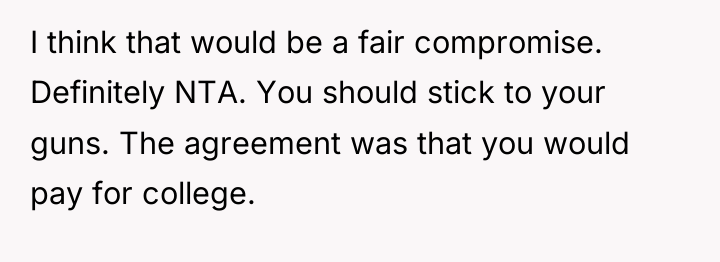 I think that would be a fair compromise. Definitely NTA....