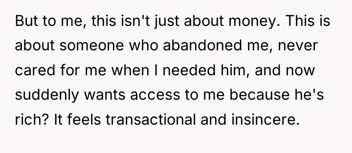 But to me, this isn't just about money. This is...