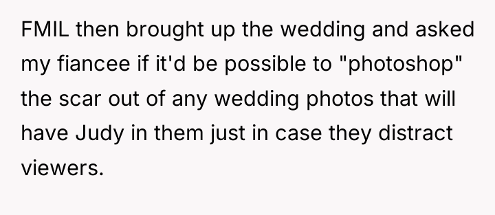 FMIL then brought up the wedding and asked my fiancee...