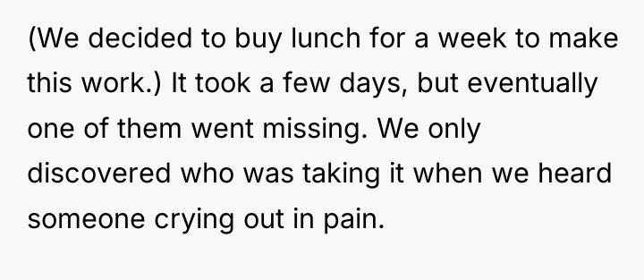 (We decided to buy lunch for a week to make...