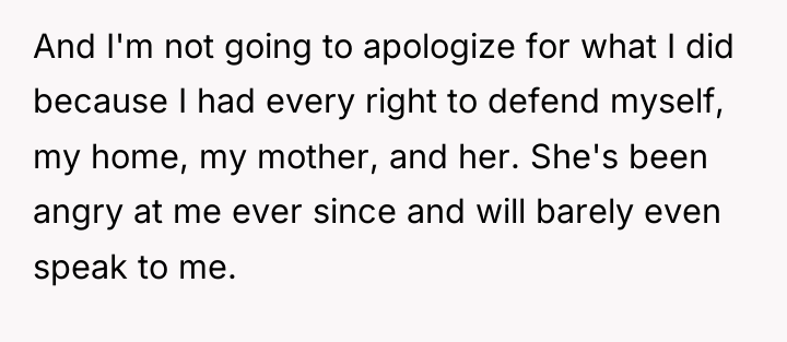 And I'm not going to apologize for what I did...