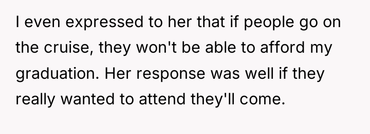 I even expressed to her that if people go on...