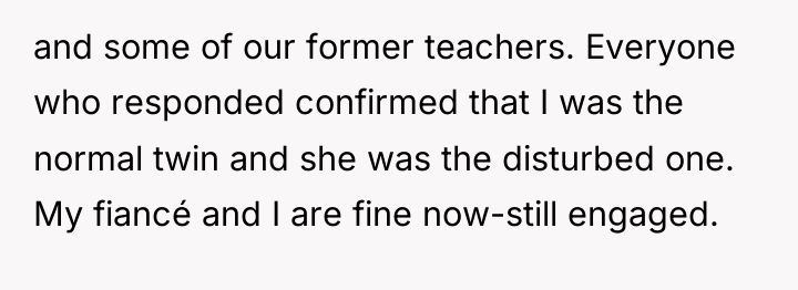 and some of our former teachers. Everyone who responded confirmed...