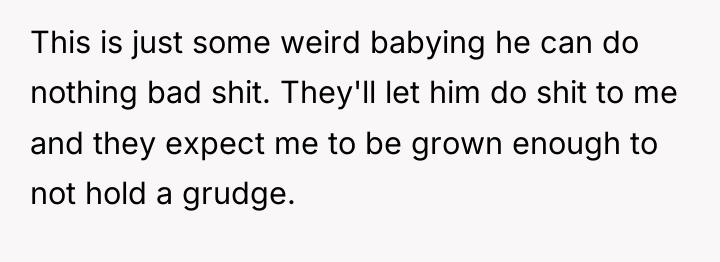 This is just some weird babying he can do nothing...