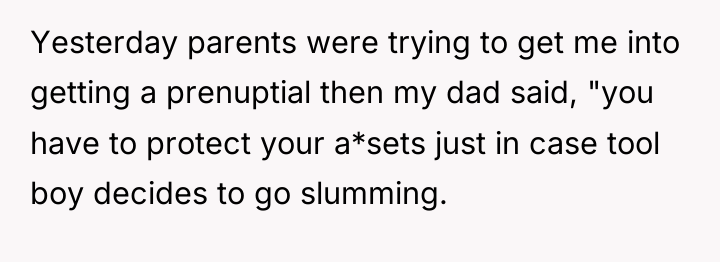 Yesterday parents were trying to get me into getting a...