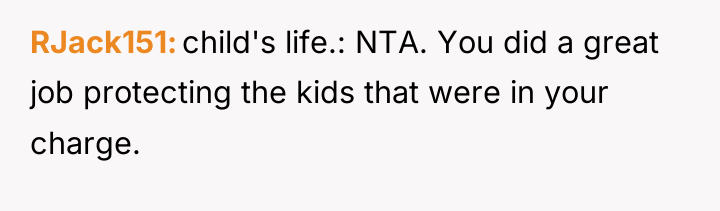 RJack151 child's life.: NTA. You did a great job protecting...
