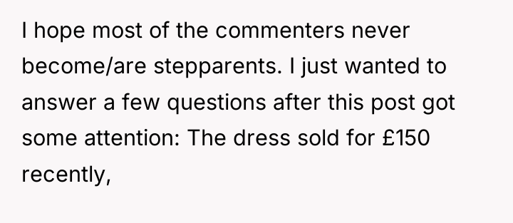 I hope most of the commenters never become/are stepparents. I...