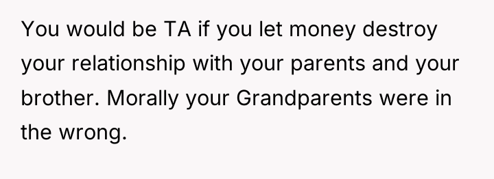 You would be TA if you let money destroy your...