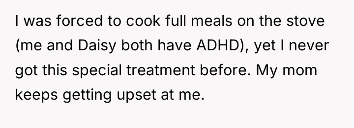 I was forced to cook full meals on the stove...