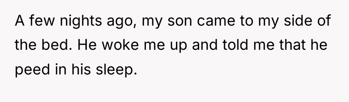 A few nights ago, my son came to my side...