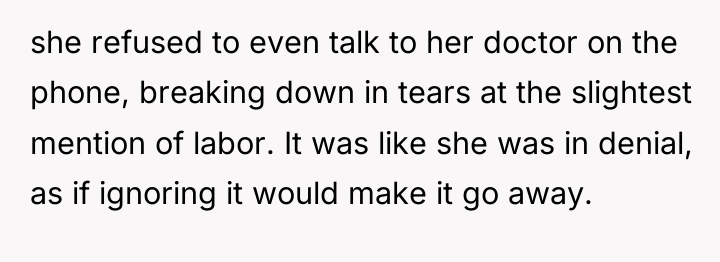 she refused to even talk to her doctor on the...
