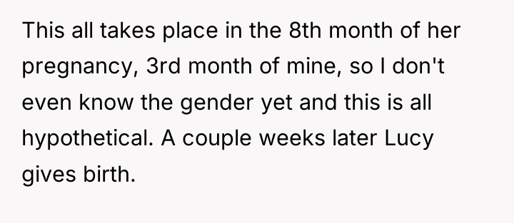 This all takes place in the 8th month of her...