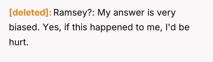 [deleted] Ramsey?: My answer is very biased. Yes, if this...