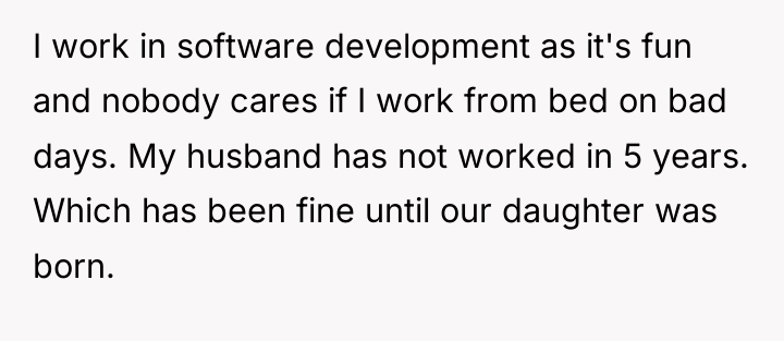 I work in software development as it's fun and nobody...