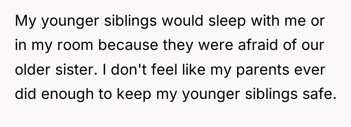 My younger siblings would sleep with me or in my...