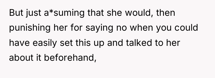 But just a*suming that she would, then punishing her for...