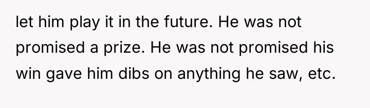let him play it in the future. He was not...