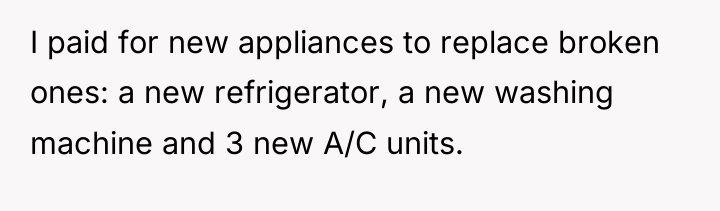 I paid for new appliances to replace broken ones: a...