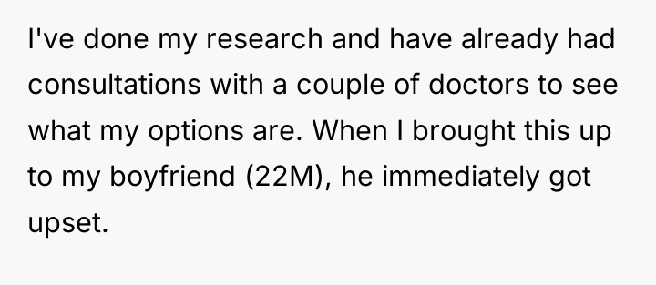 I've done my research and have already had consultations with...