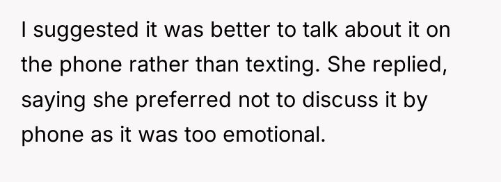 I suggested it was better to talk about it on...