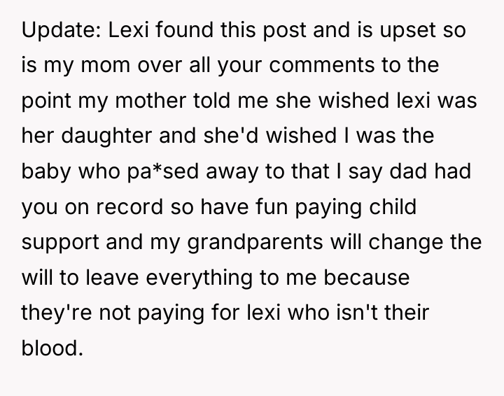 Update: Lexi found this post and is upset so is...