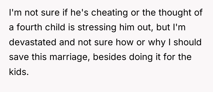 I'm not sure if he's cheating or the thought of...