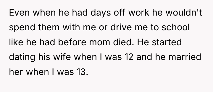 Even when he had days off work he wouldn't spend...