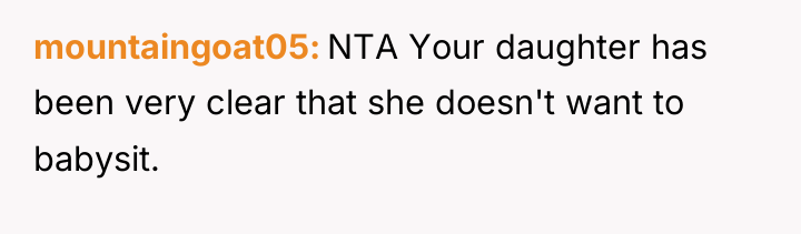 mountaingoat05 NTA Your daughter has been very clear that she...