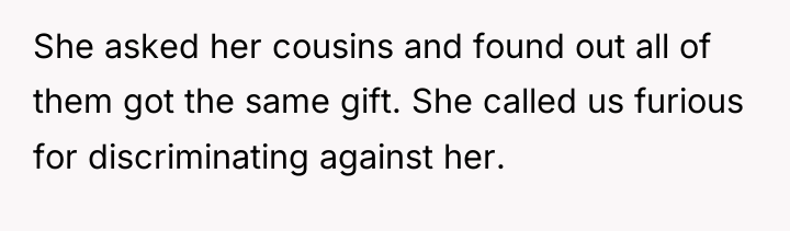 She asked her cousins and found out all of them...