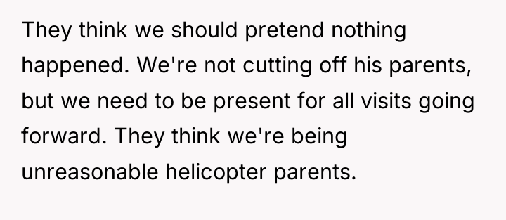 They think we should pretend nothing happened. We're not cutting...