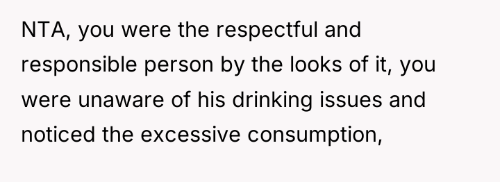 NTA, you were the respectful and responsible person by the...