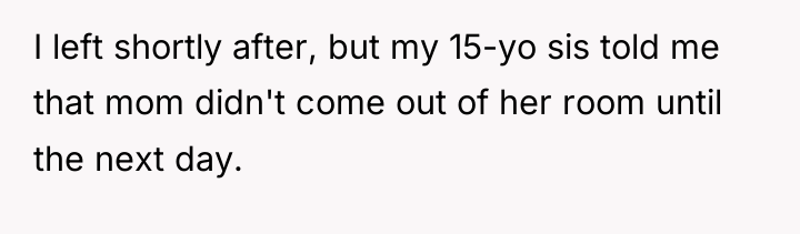 I left shortly after, but my 15-yo sis told me...