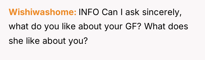Wishiwashome INFO Can I ask sincerely, what do you like...