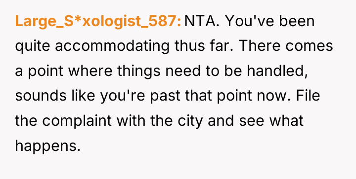 Large_S*xologist_587 NTA. You've been quite accommodating thus far. There comes...