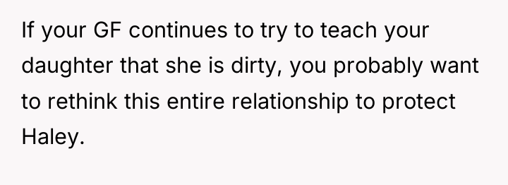 If your GF continues to try to teach your daughter...