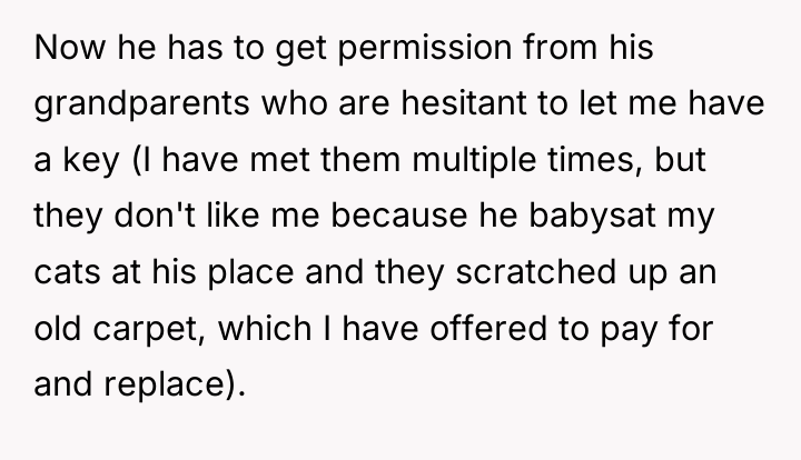 Now he has to get permission from his grandparents who...