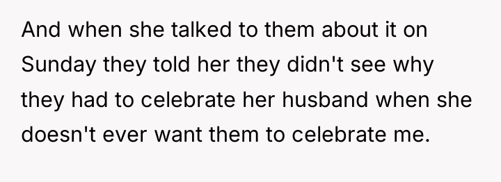 And when she talked to them about it on Sunday...