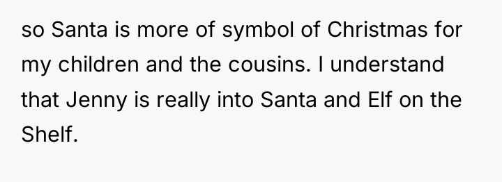 so Santa is more of symbol of Christmas for my...