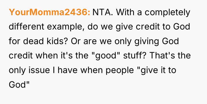 YourMomma2436 NTA. With a completely different example, do we give...