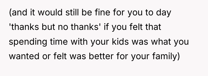 (and it would still be fine for you to day...