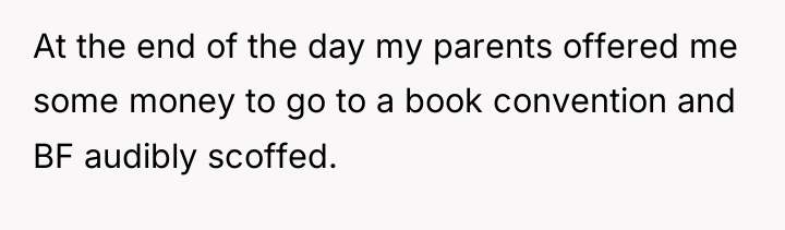 At the end of the day my parents offered me...