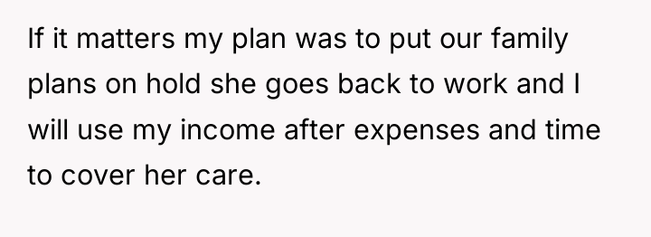 If it matters my plan was to put our family...